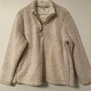 Cream Faux Fur Sherpa Pullover
